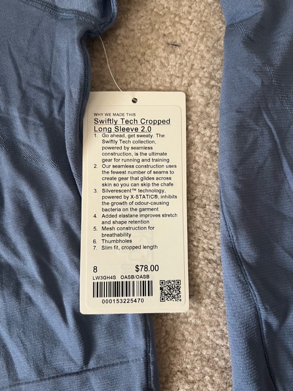 Lululemon Swiftly Tech Cropped Long Sleeve 2.0 - Picture 2 of 4